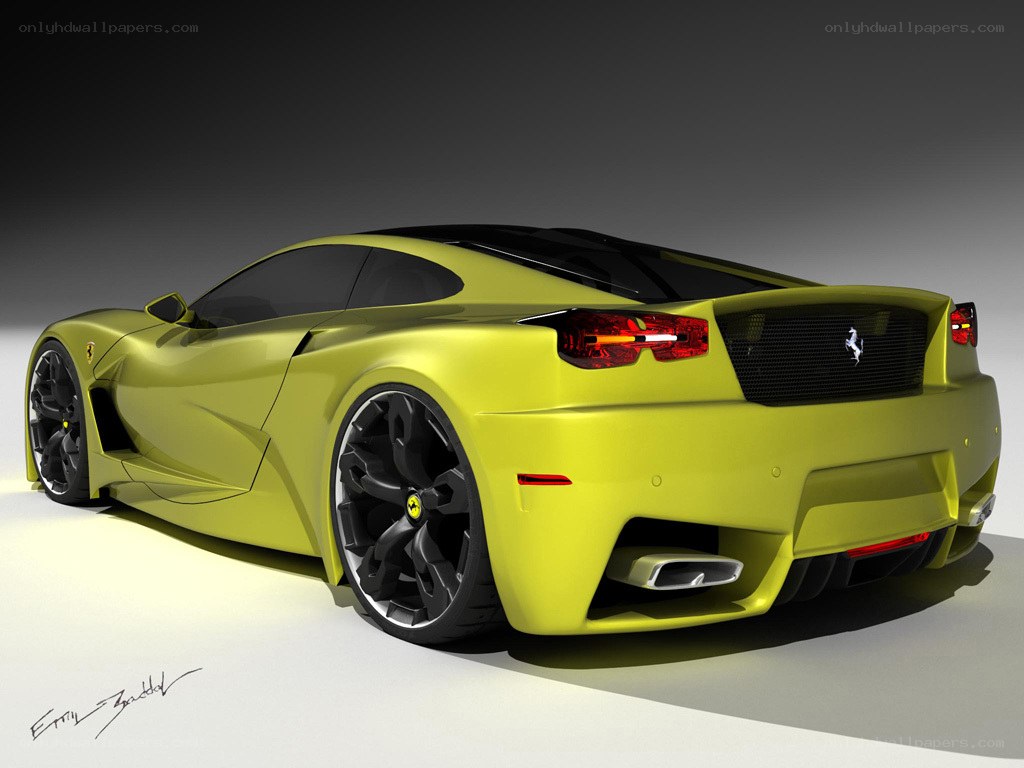 yellow sports car render