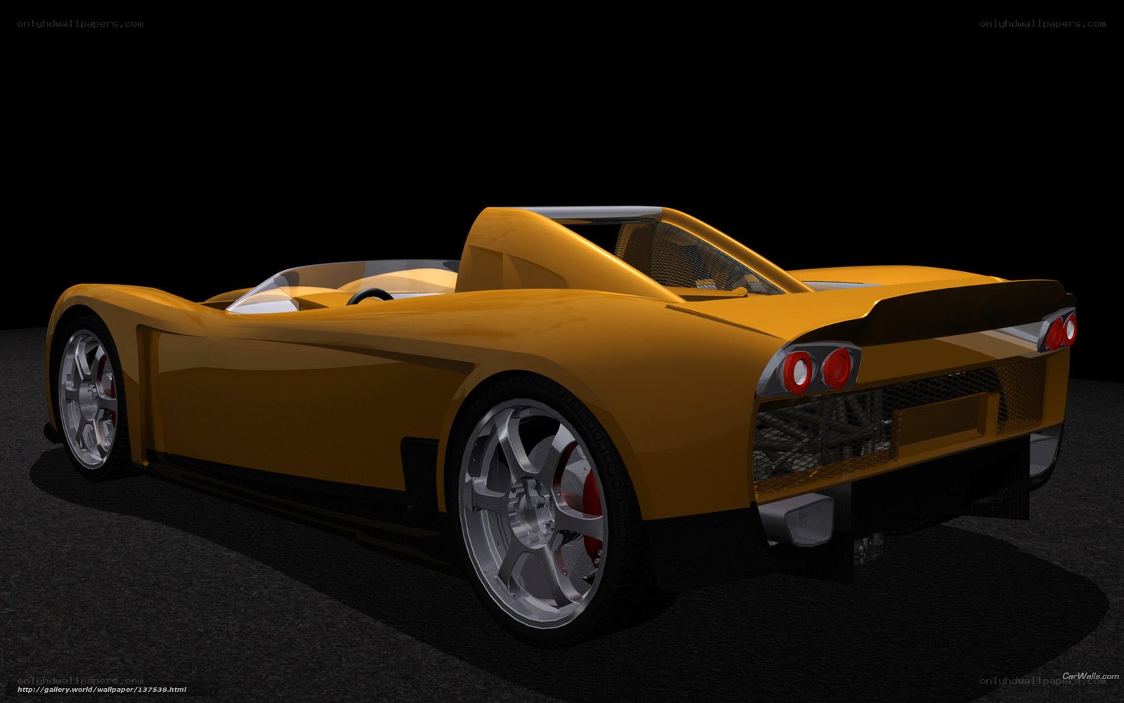 yellow sports car render