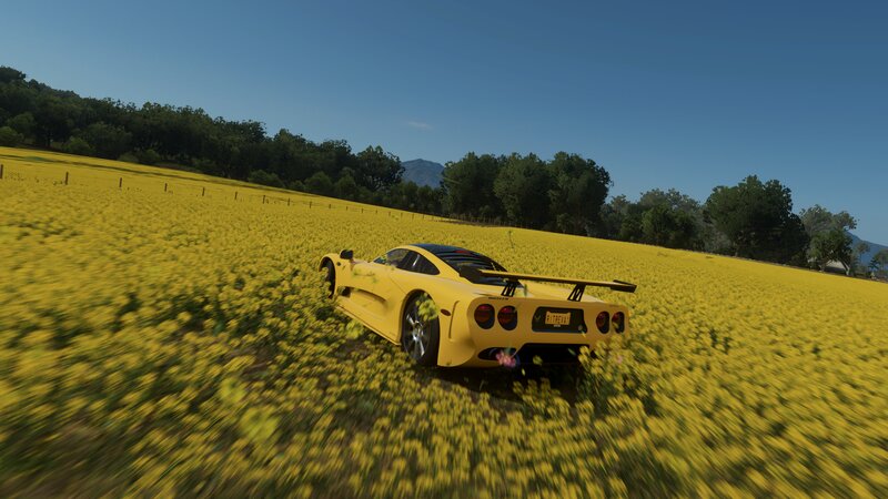 Yellow Sports Car — Serene, Afternoon, 3d Render, Flower Field