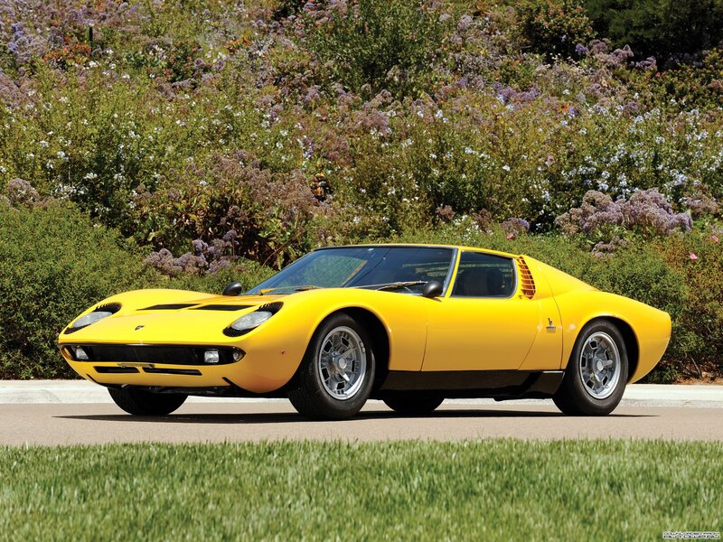 Yellow Sports Car — Serene, Afternoon, Photograph, Flowers, Grass, Road, Green