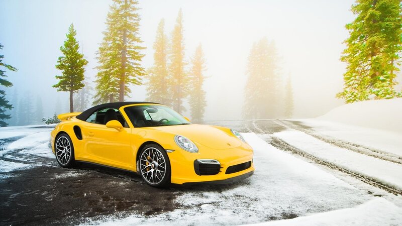 Yellow Sports Car — Serene, Winter