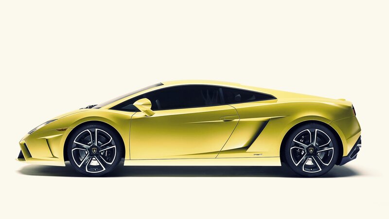yellow sports car side view