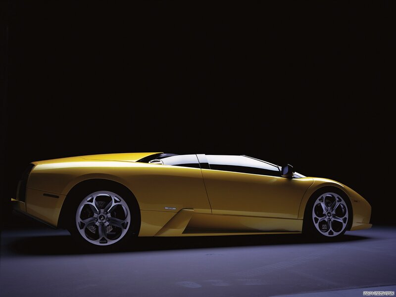 yellow sports car side view
