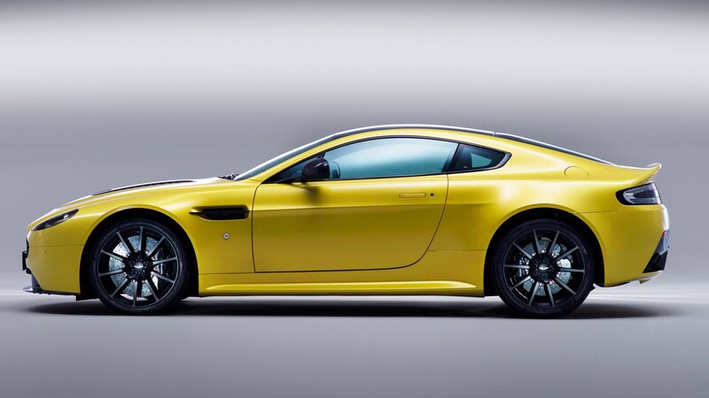 yellow sports car side view