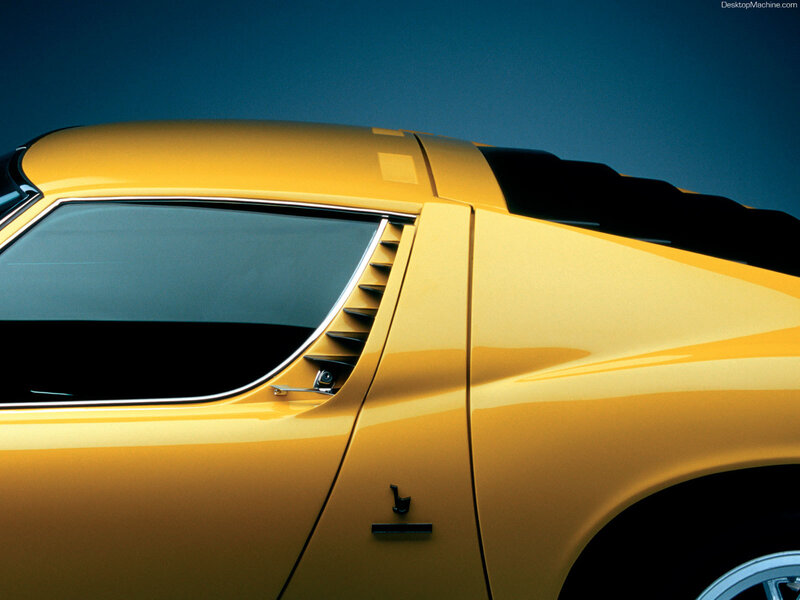 yellow sports car side view