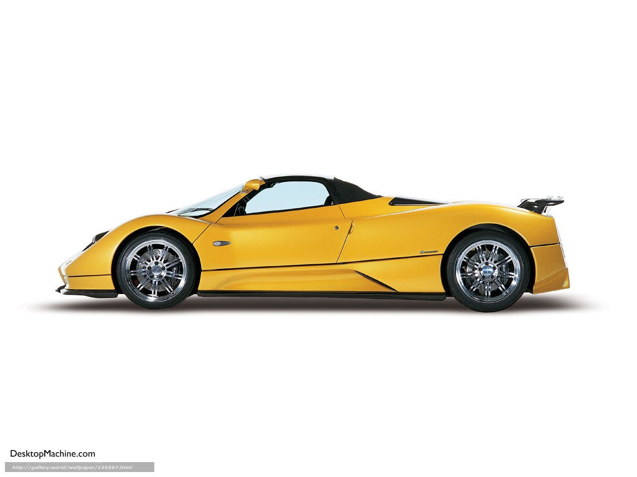 yellow sports car side view