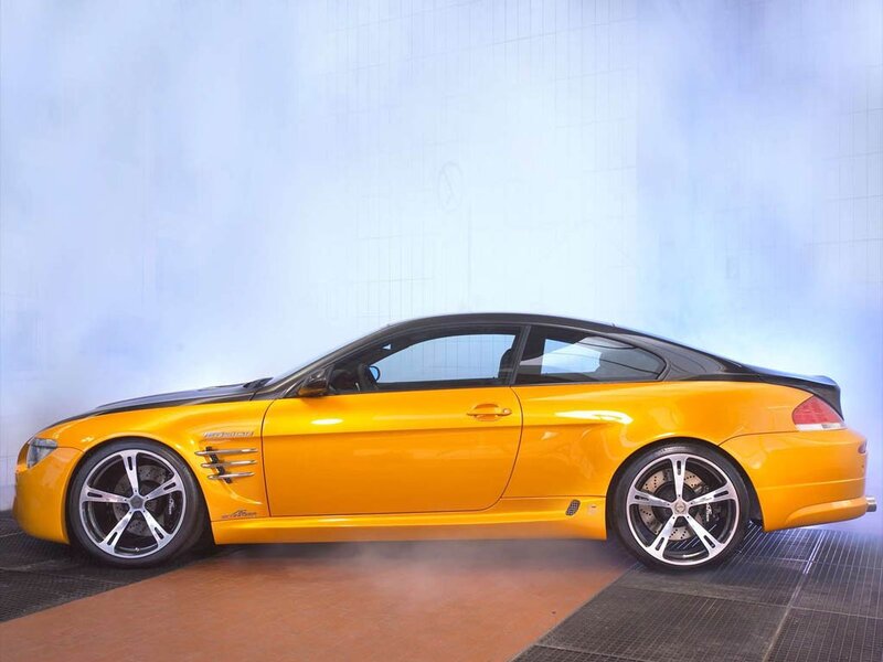 yellow sports car side view
