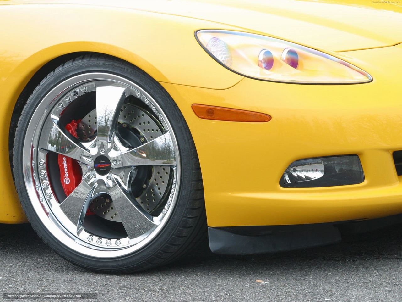 yellow sports car wheel