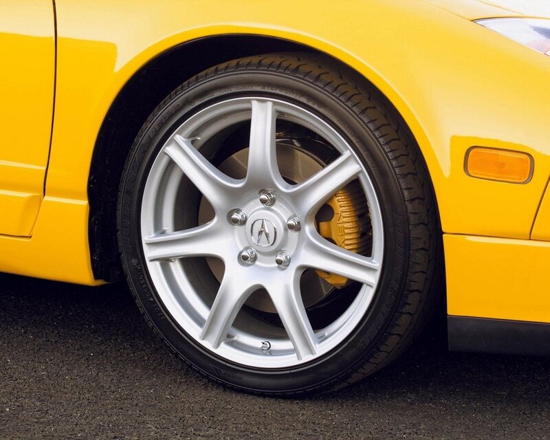 Yellow sports car wheel