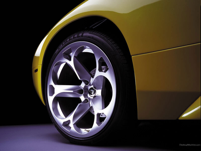 Yellow sports car wheel