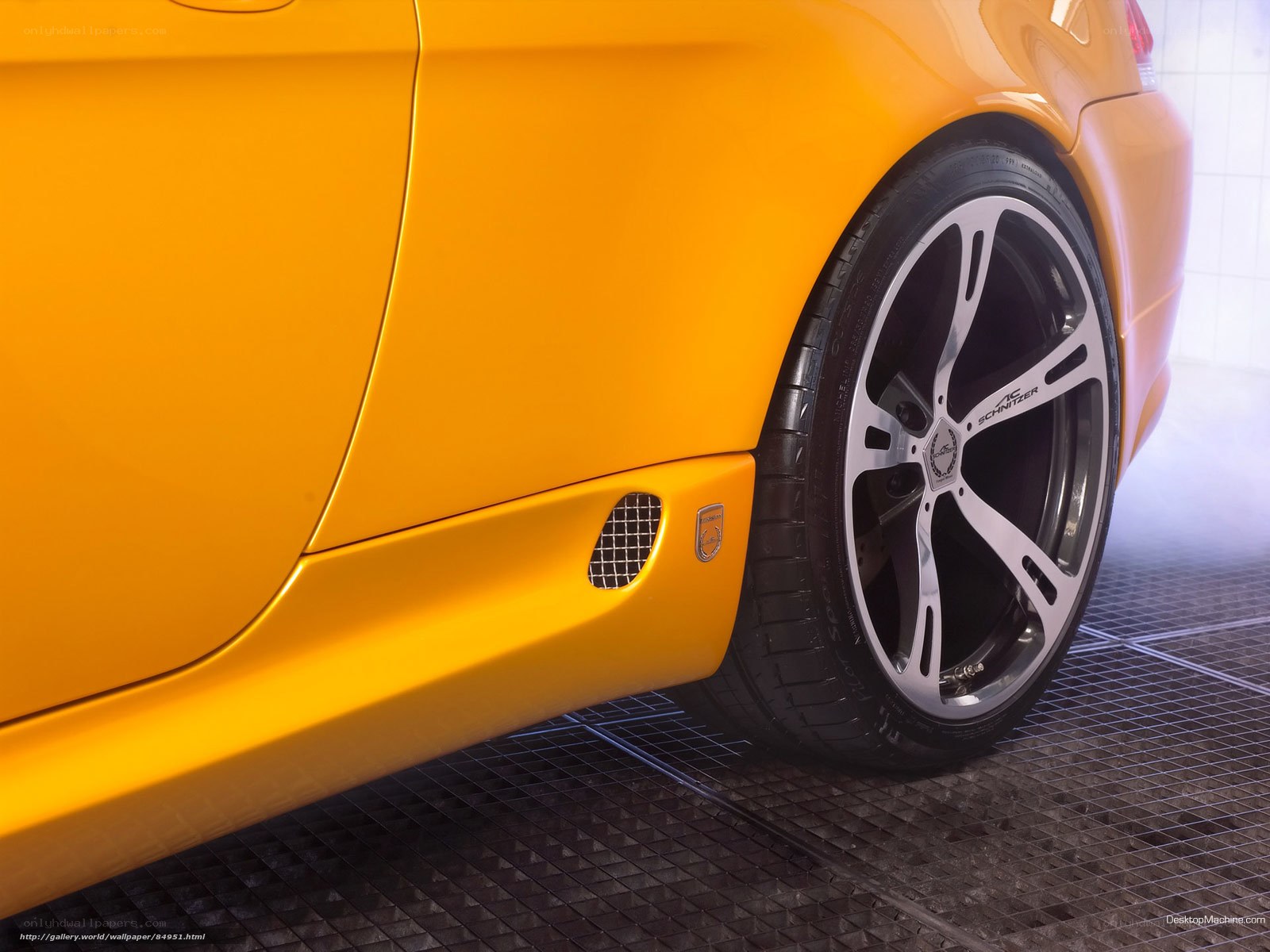 yellow sports car wheel