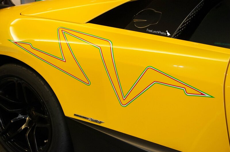 Yellow sports car with track design