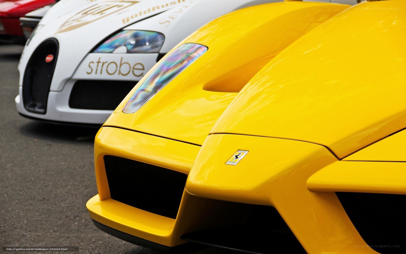 Yellow sports cars in a row