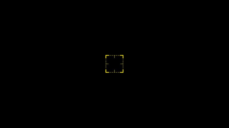 yellow square frame on black