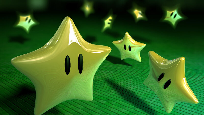 Yellow Star Characters — Green, Playful