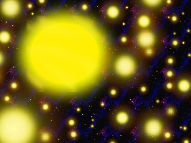 Yellow star in space