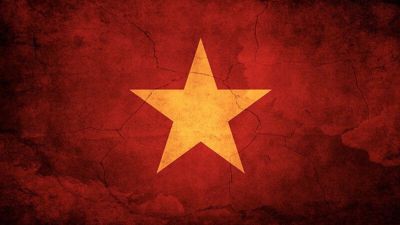 Yellow Star on Red Background