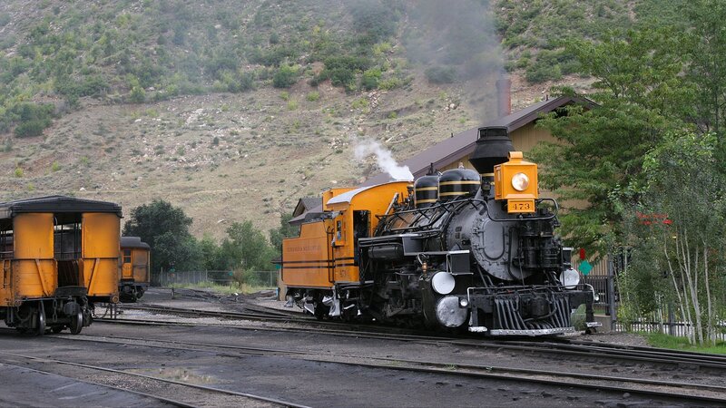 Yellow Steam Locomotive
