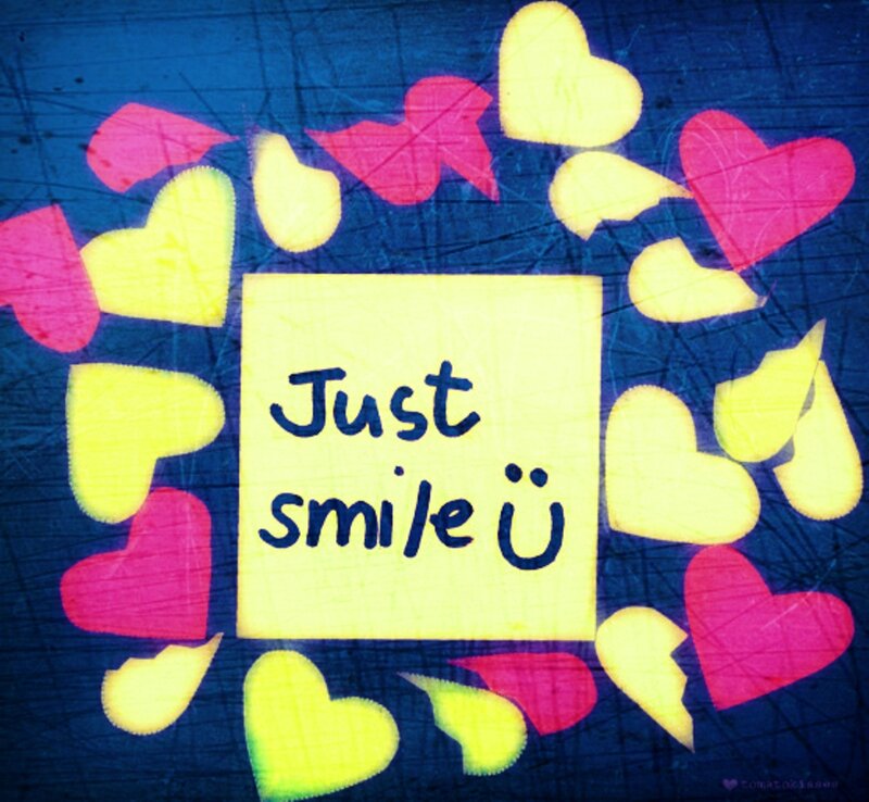 Yellow Sticky Note — Blue, Cheerful