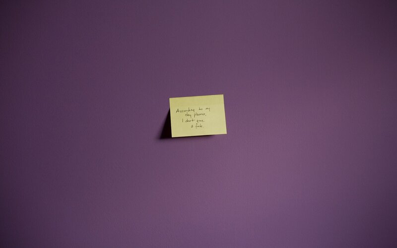 Yellow Sticky Note — Purple