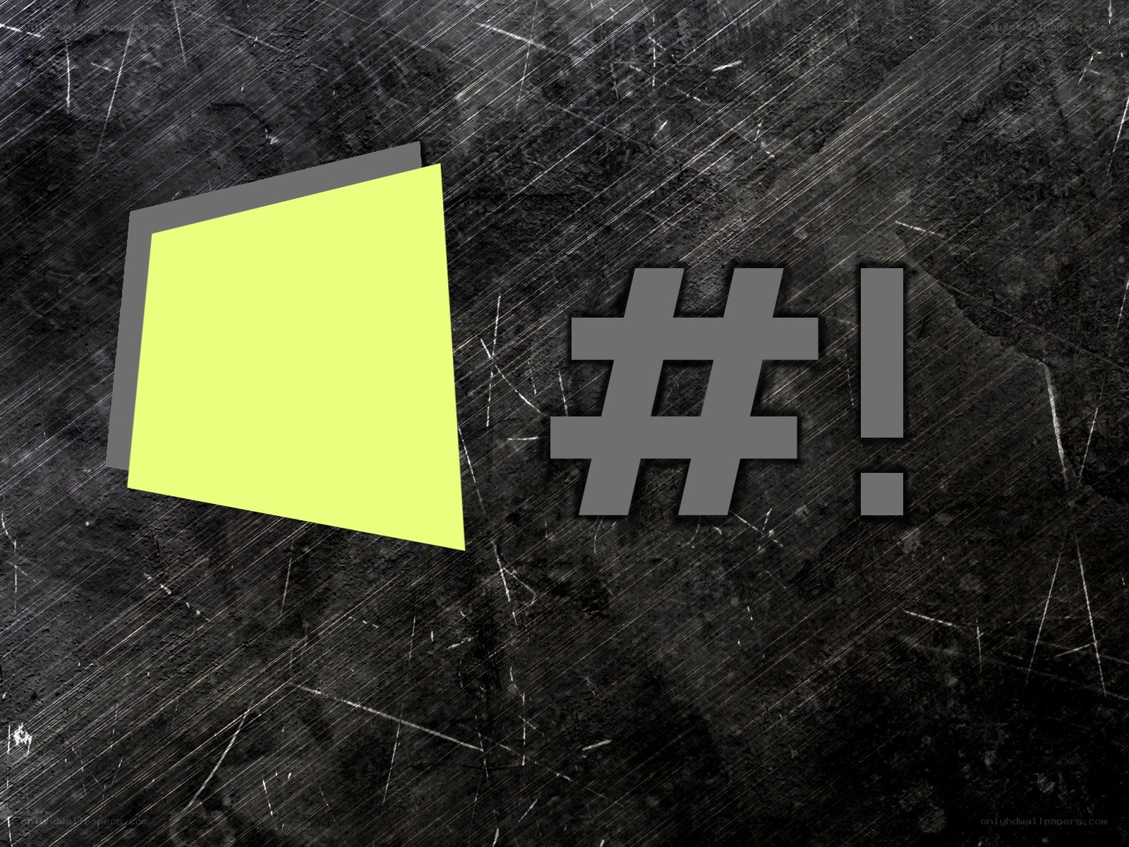 yellow sticky note with hashtag
