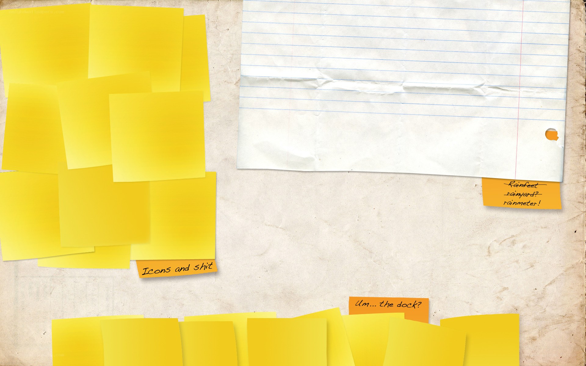 yellow sticky notes on paper
