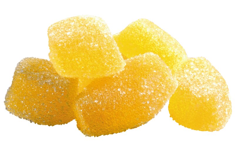 yellow sugar-coated candies