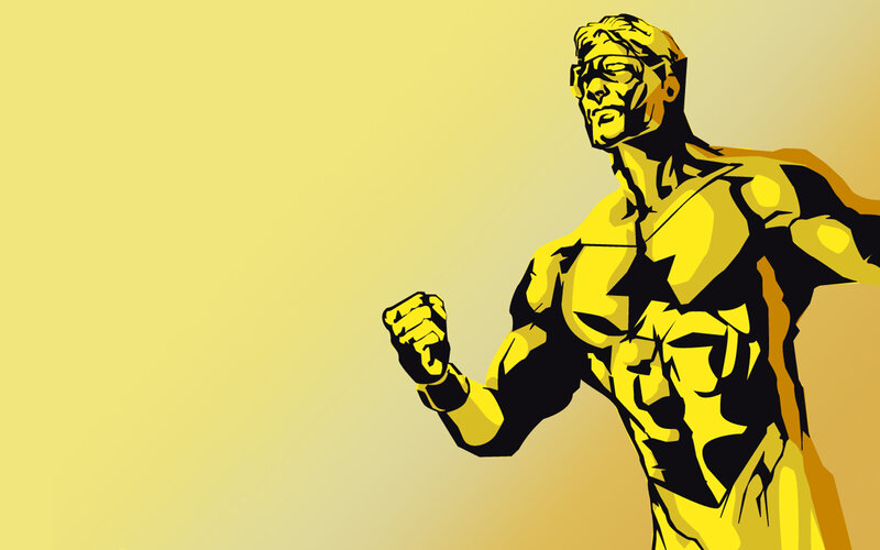 yellow superhero illustration