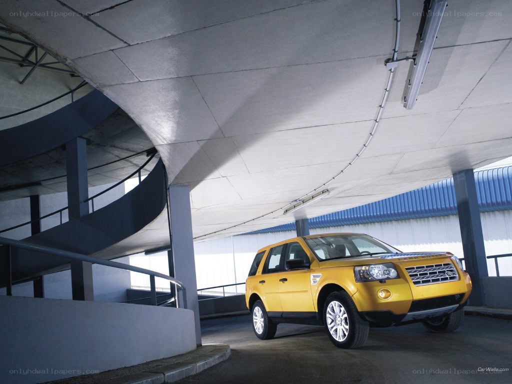 Yellow SUV in parking garage