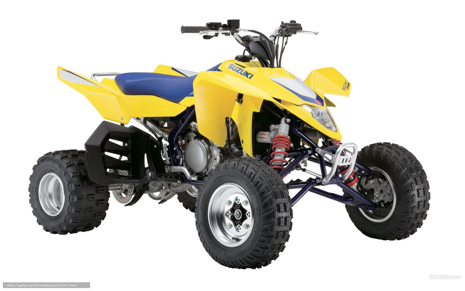 Yellow Suzuki ATV quad