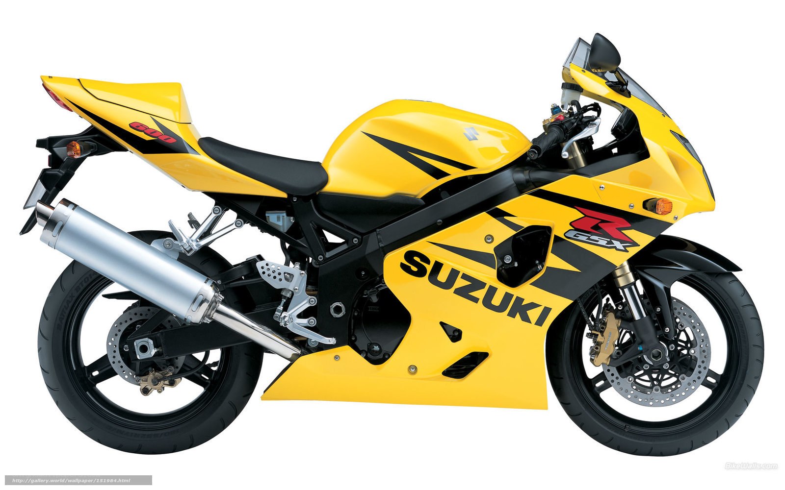 Yellow Suzuki GSX-R600 motorcycle