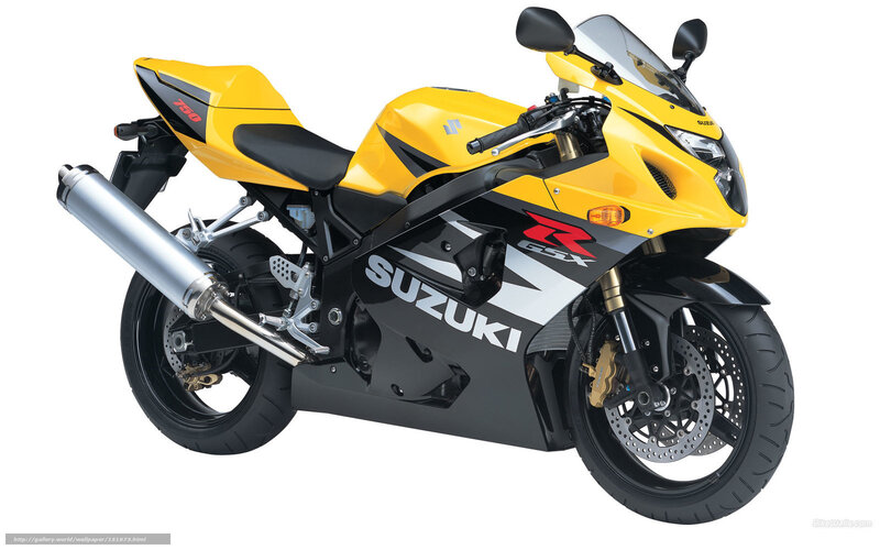 Yellow Suzuki GSX-R750 motorcycle