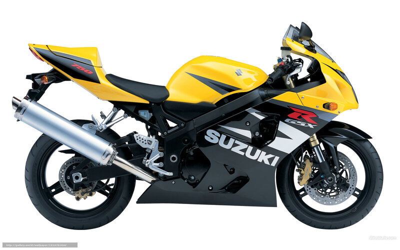 Yellow Suzuki GSX-R750 motorcycle