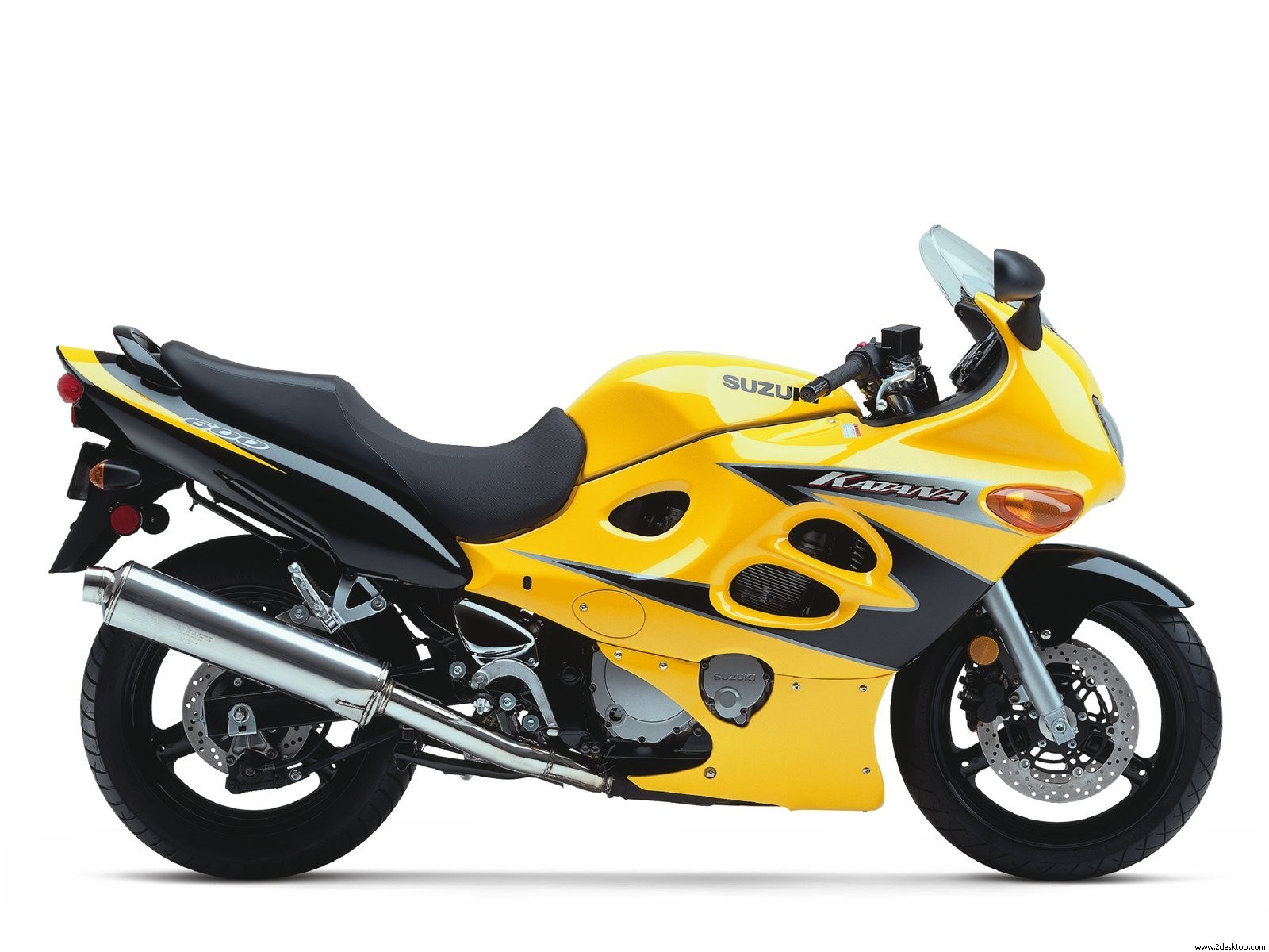 Yellow Suzuki Katana motorcycle