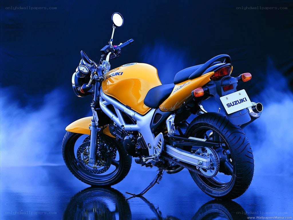 Yellow Suzuki motorcycle