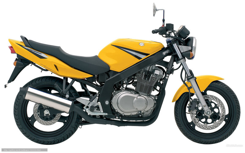 Yellow Suzuki Motorcycle — Neutral, Photograph
