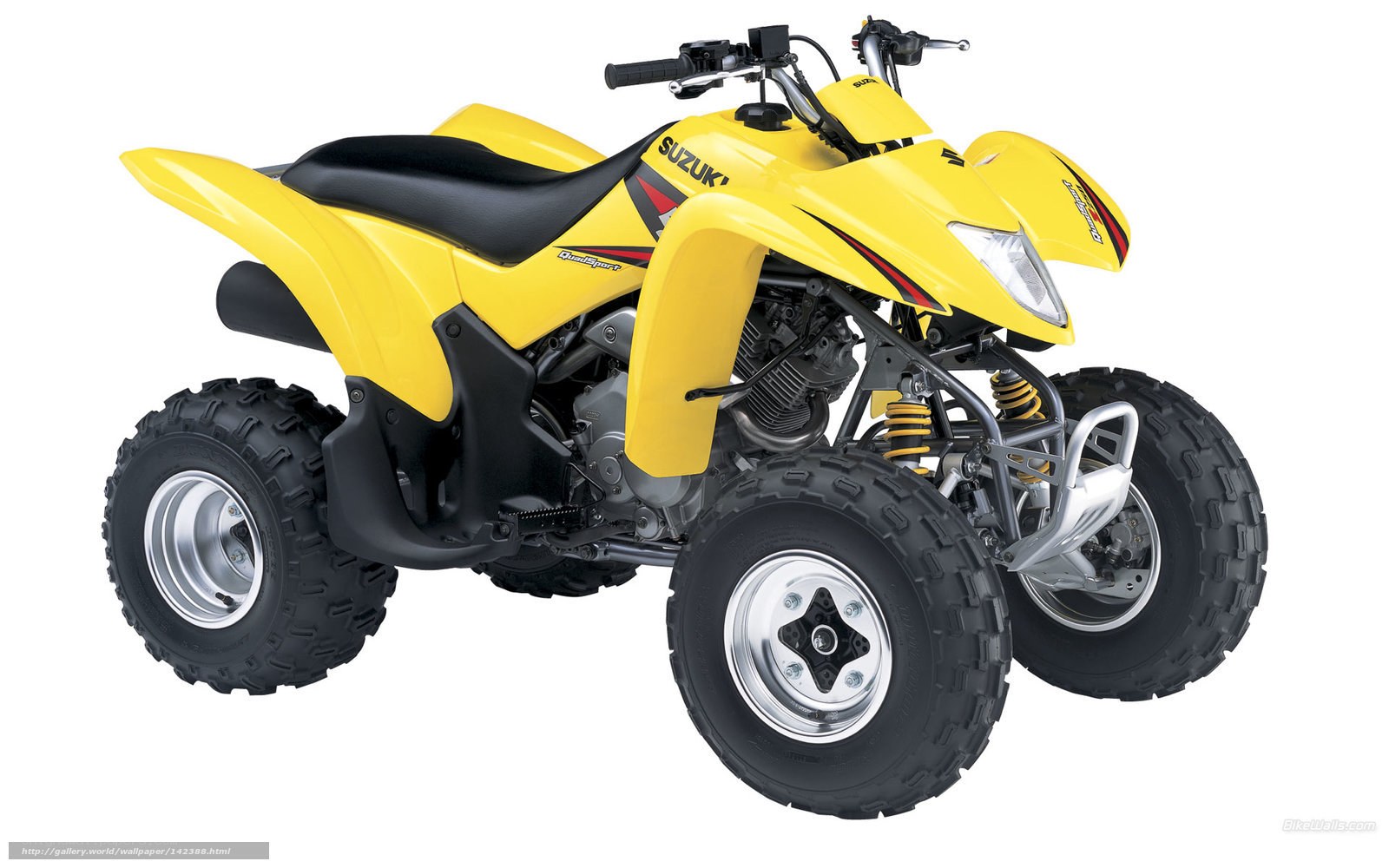 Yellow Suzuki QuadSport ATV