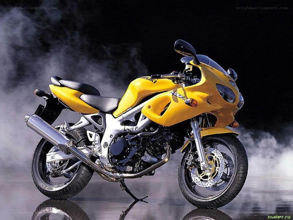 Yellow Suzuki sport motorcycle