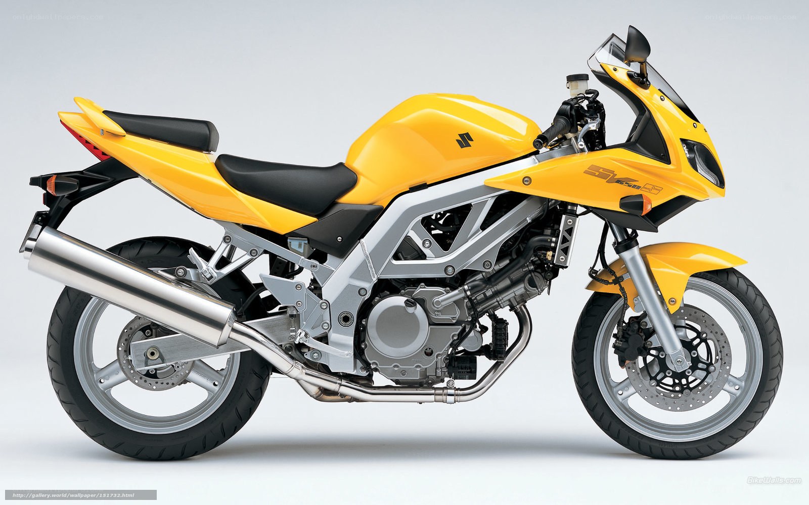 Yellow Suzuki sport motorcycle