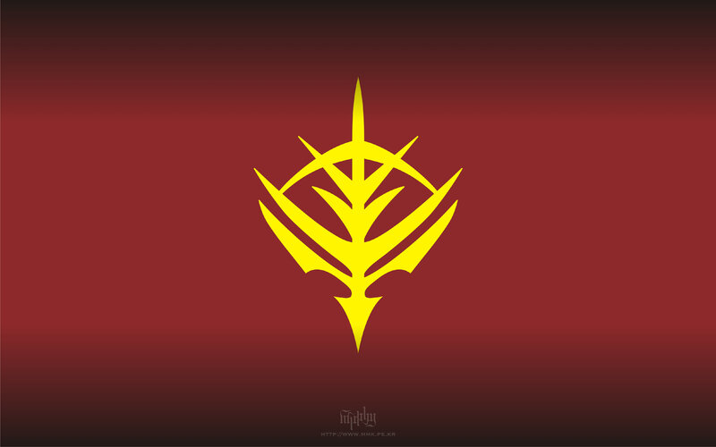 yellow symbol on red background