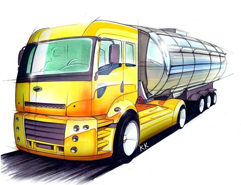 yellow tanker truck design