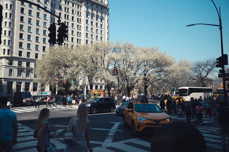 Yellow Taxi at Intersection