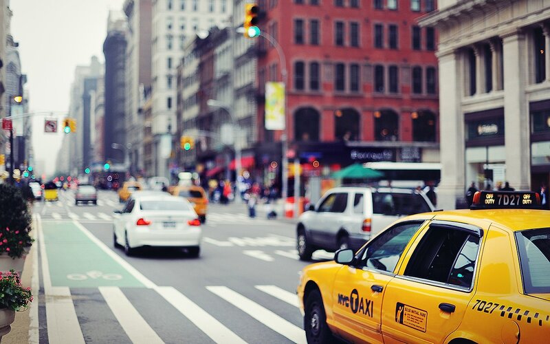 Yellow Taxi Cab — Busy, Afternoon