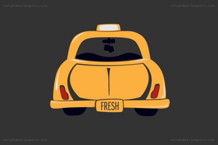 yellow taxi cab rear view