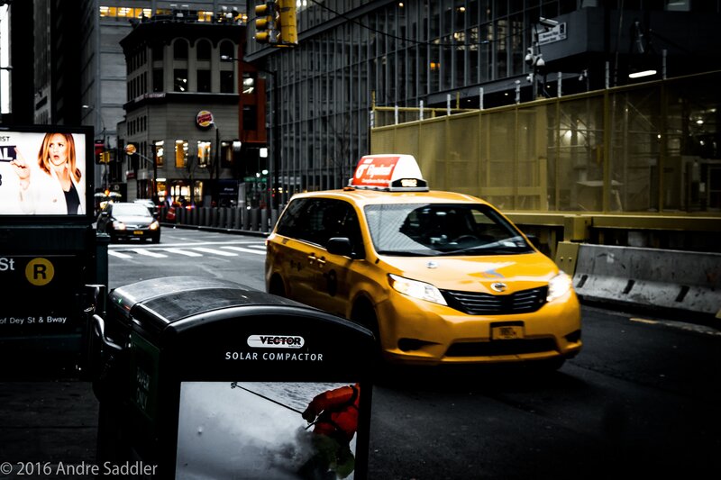 Yellow Taxi Cab — Urban, Night