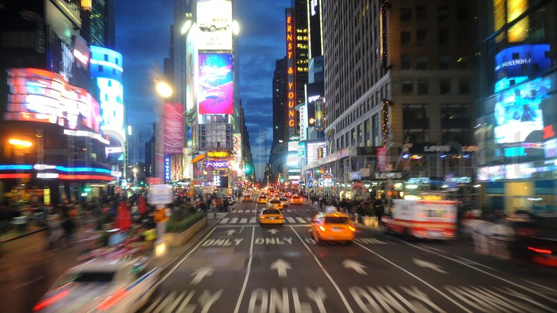 Yellow Taxi Cabs — Busy, Night