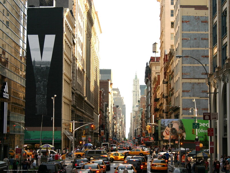 Yellow Taxi Cabs on Street — Busy