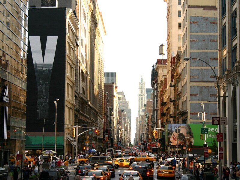 Yellow Taxi Cabs on Street