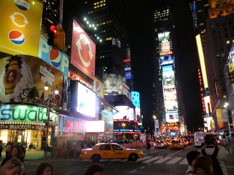 Yellow Taxi in City — Black, Busy, Night