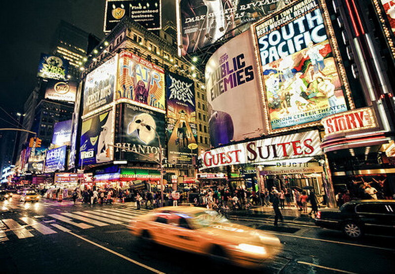 Yellow Taxi in City — Black